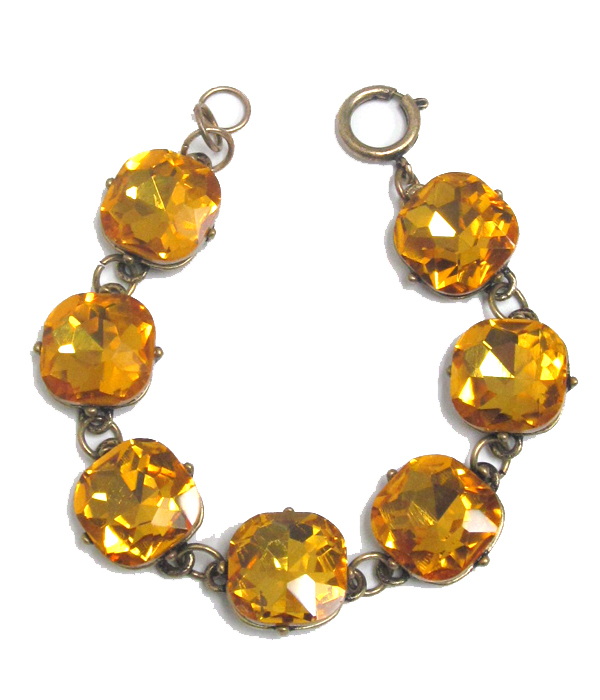 Catherine popesco inspired large crystal link bracelet