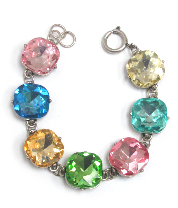Catherine popesco inspired large crystal link bracelet