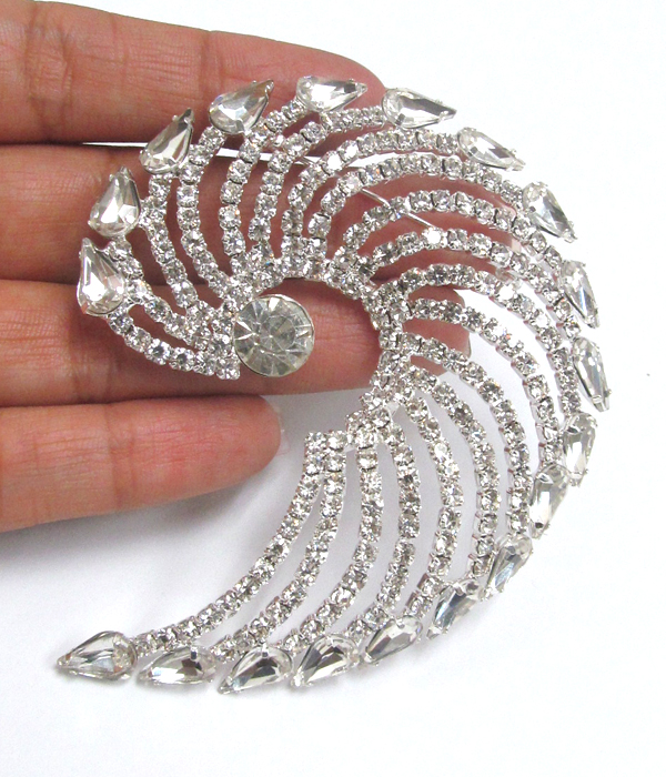Crystal and rhinestone mix brooch or pin