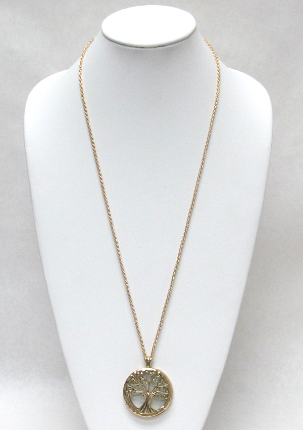 Tree of life cover magnifying glass long necklace