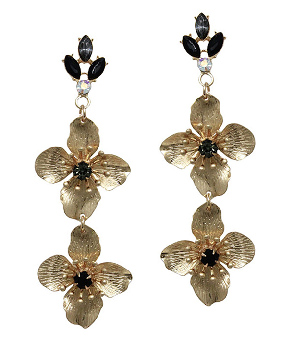 DOUBLE FLOWER DROP EARRING