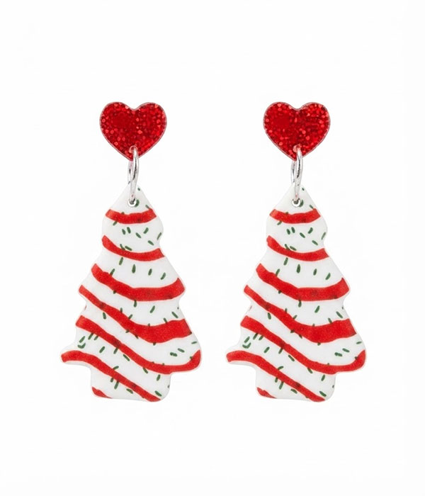 Christmas theme acrylic earring - tree
