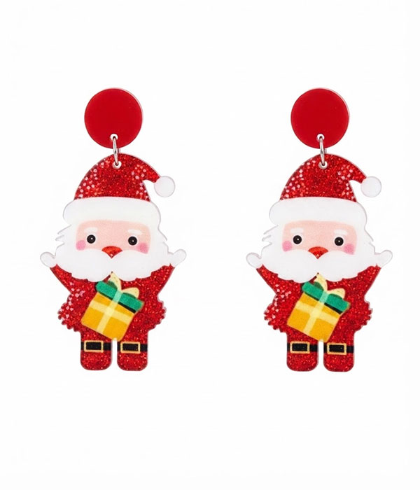Christmas theme acrylic earring - santa