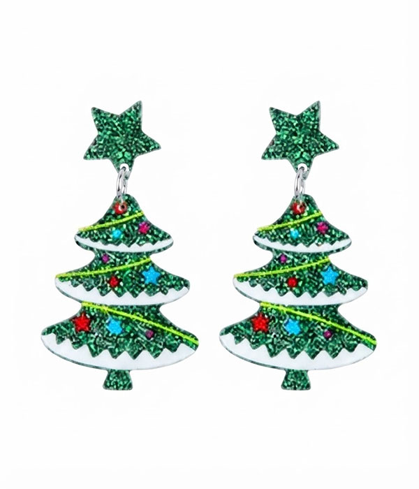 Christmas theme acrylic earring - tree