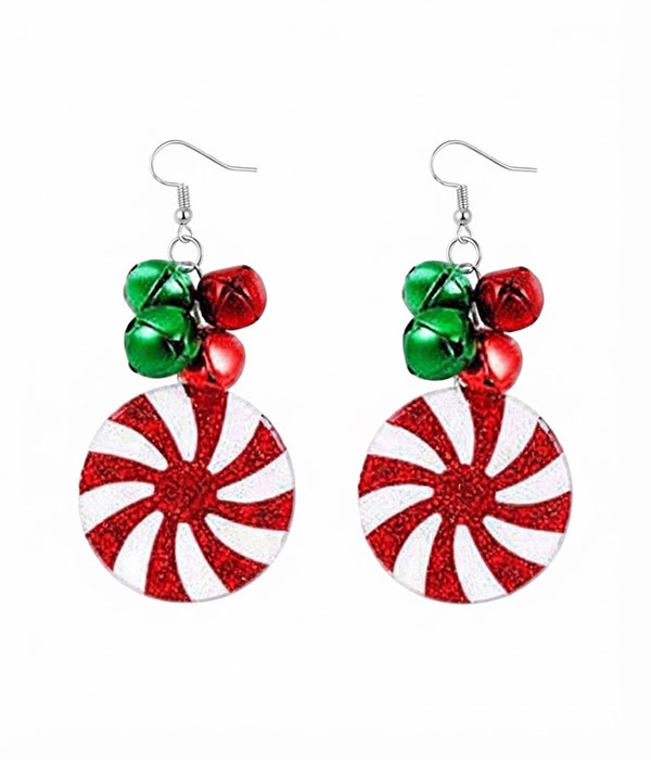 Christmas theme acrylic earring - candy