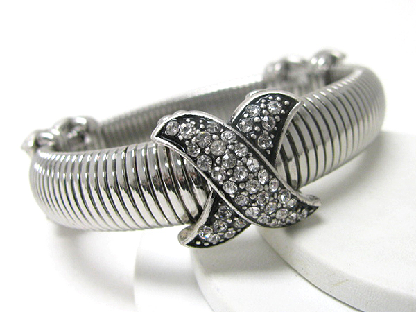Crystal deco triple x stretch bracelet