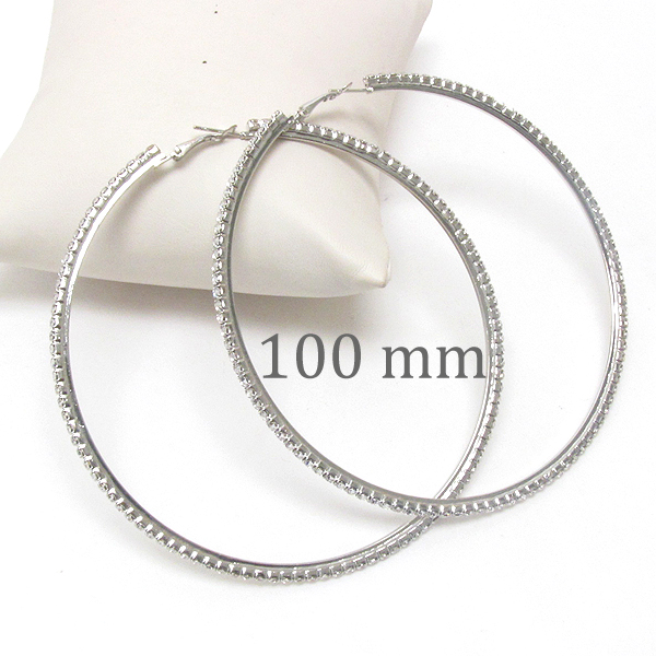100 mm super large rhinestone hoop earring