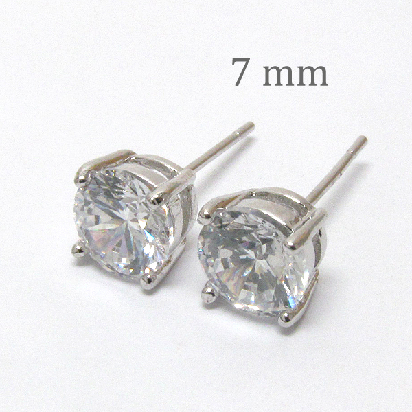 7 mm aa quality cubic zirconia stud earring