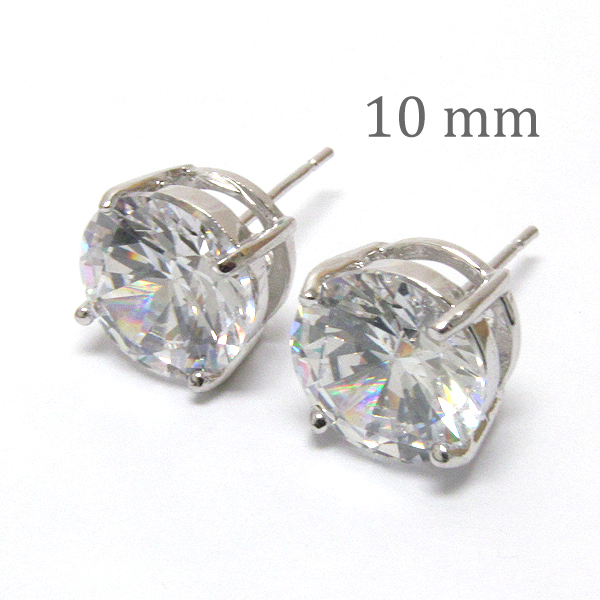 10 mm aa quality cubic zirconia stud earring