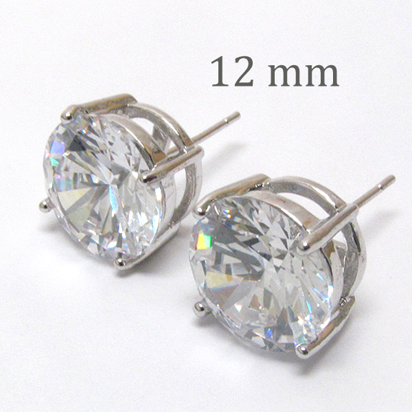 12 mm aa quality cubic zirconia stud earring