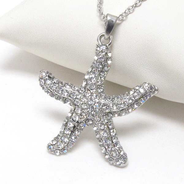Premier electro plating crystal deco starfish necklace - sea life