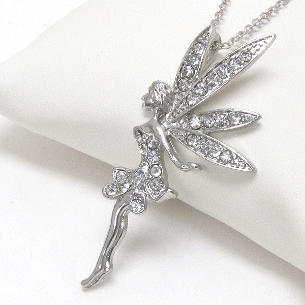 Premier electro plating crsytal deco fairy pendant necklace