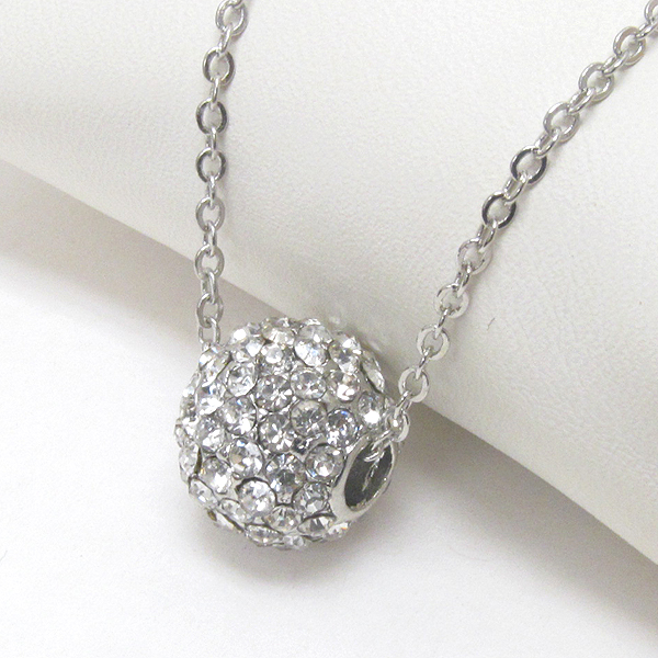 Premier electro plating crystal fireball pendant necklace