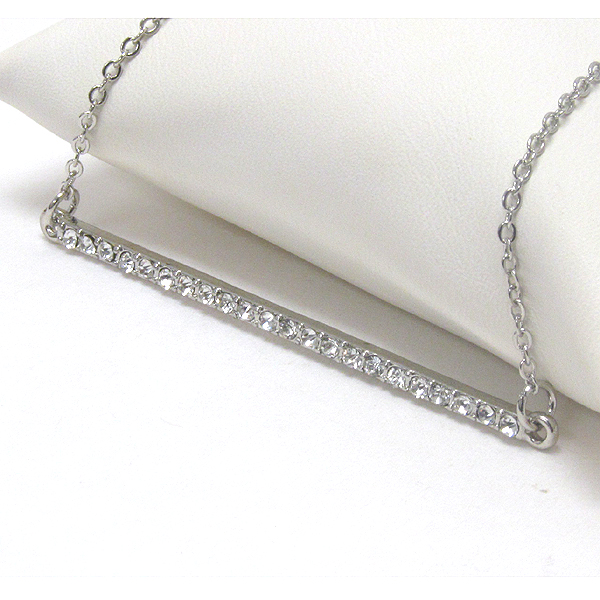 Premier electro plating crystal deco thin stick pendant necklace