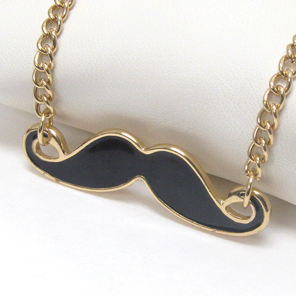 PREMIER ELECTRO PLATING EPOXY DECO MUSTACHE PENDANT NECKLACE