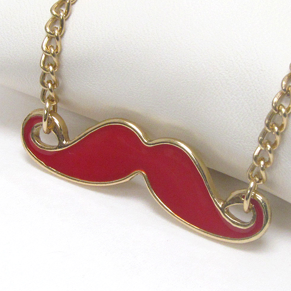 PREMIER ELECTRO PLATING EPOXY DECO MUSTACHE PENDANT NECKLACE