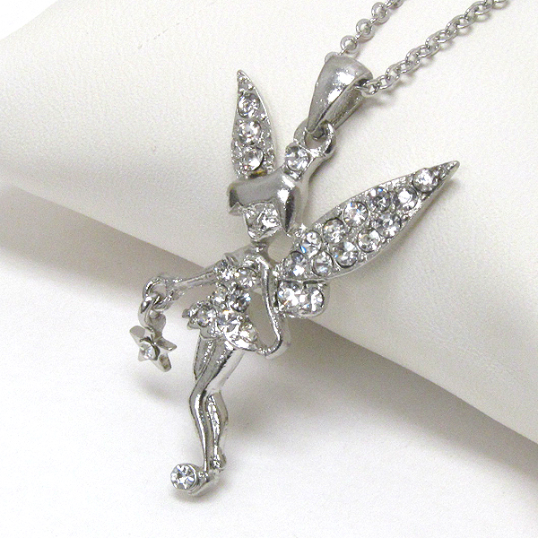 Premier electro plating crystal deco fairy pendant necklace