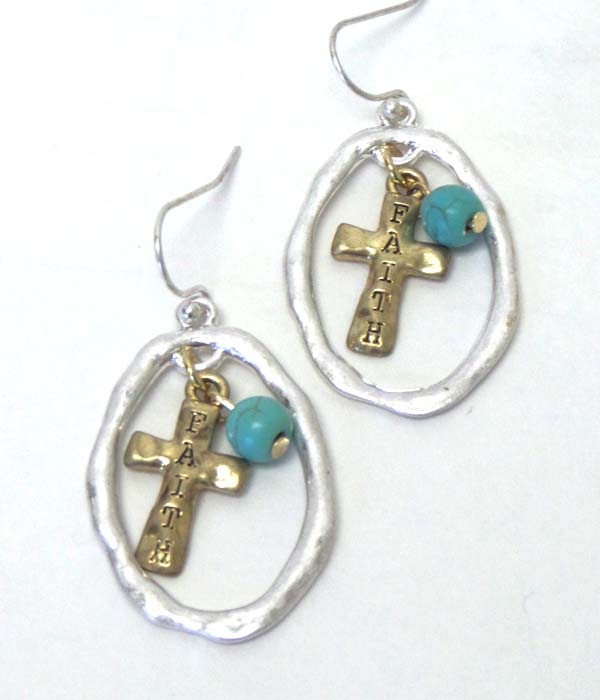 Cross faith hook earrings 