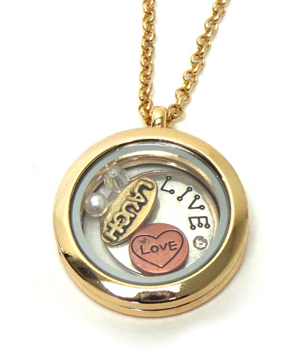 Inspirational magnetic locket necklace
