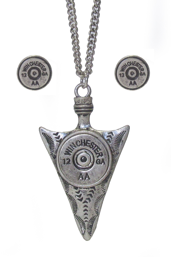 Bullet and arrowhead necklace set