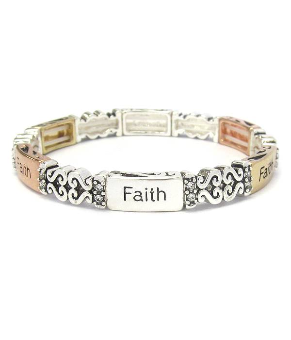 Religious inspiration stretch bracelet - faith