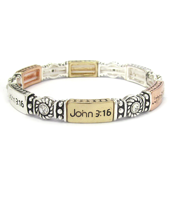 Religious inspiration stretch bracelet - john 3:16