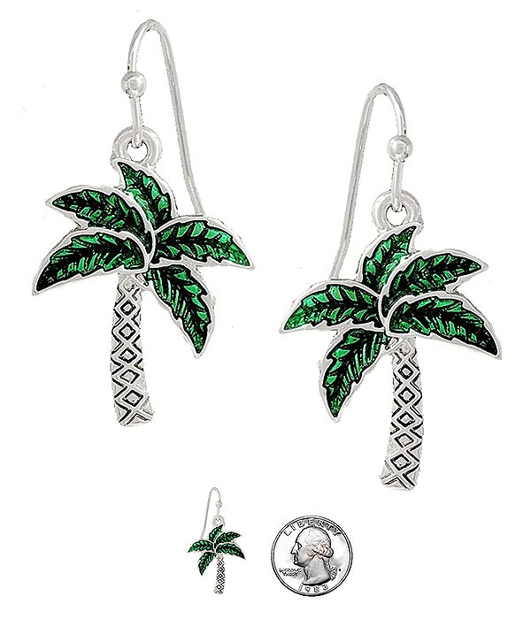 TROPICAL THEME EARRING - PALM TREE