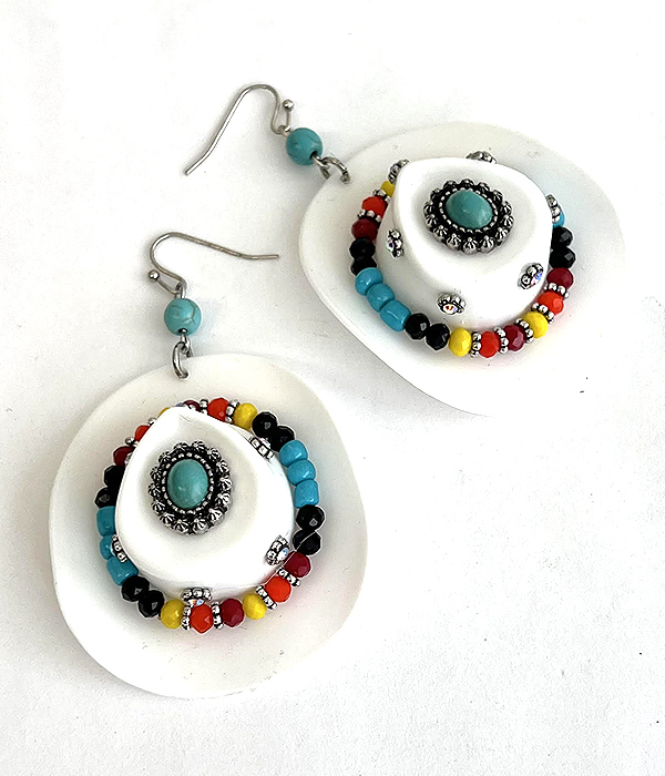 Western theme 3d cowboy hat earring