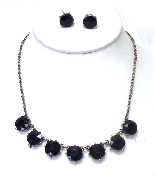 Catherine popesco inspired crystals link necklace earring set