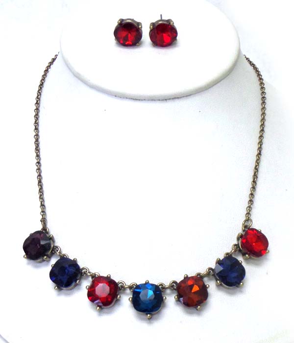 Catherine popesco inspired crystals link necklace earring set