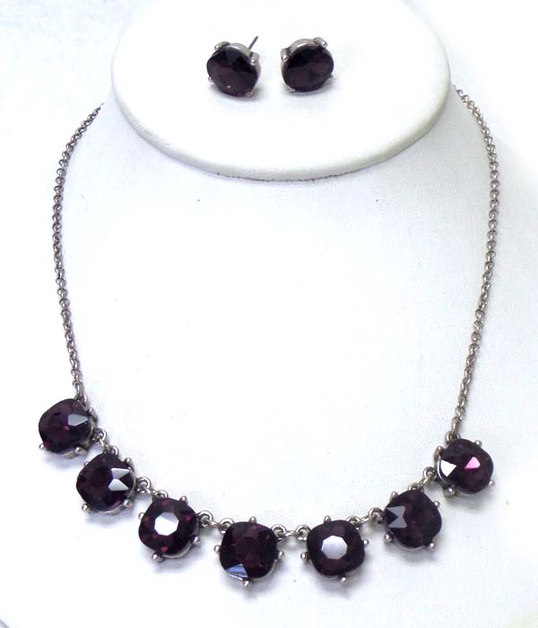 Catherine popesco inspired crystals link necklace earring set