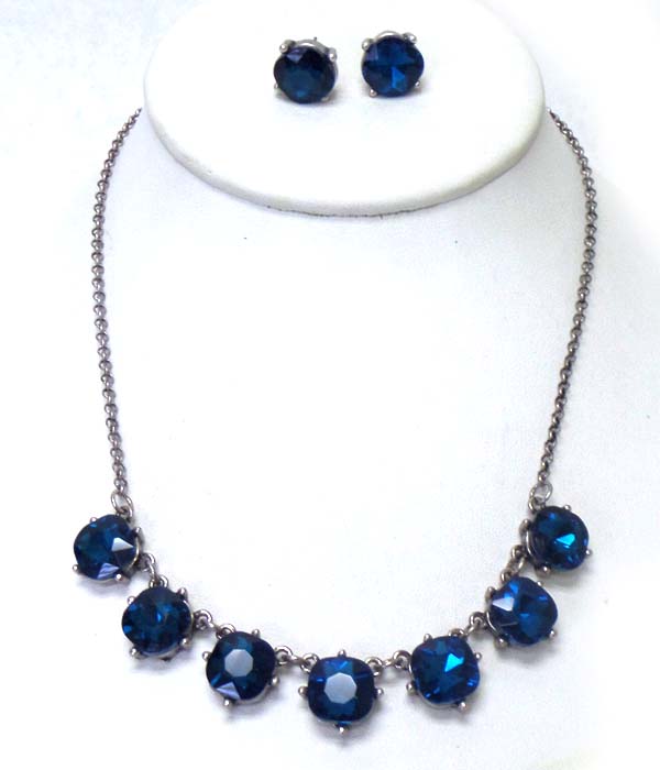 Catherine popesco inspired crystals link necklace earring set