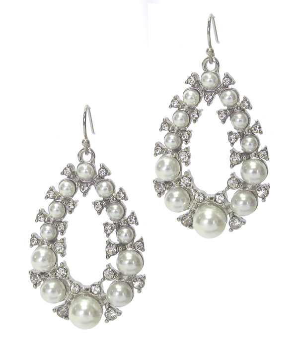 CRYSTAL AND PEARL MIX TEARDROP EARRING