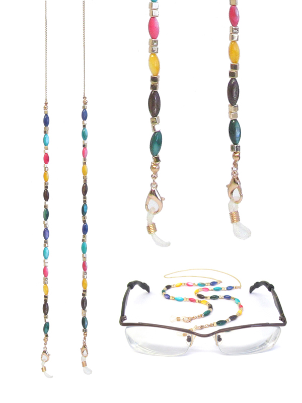 SUNGLASSES MULTI COLOR BEAD CHAIN