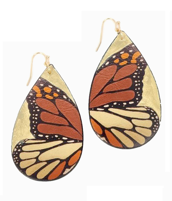 Butterfly teardrop earring