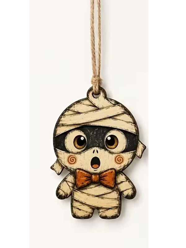 Halloween theme wood pendant ornament - ghost