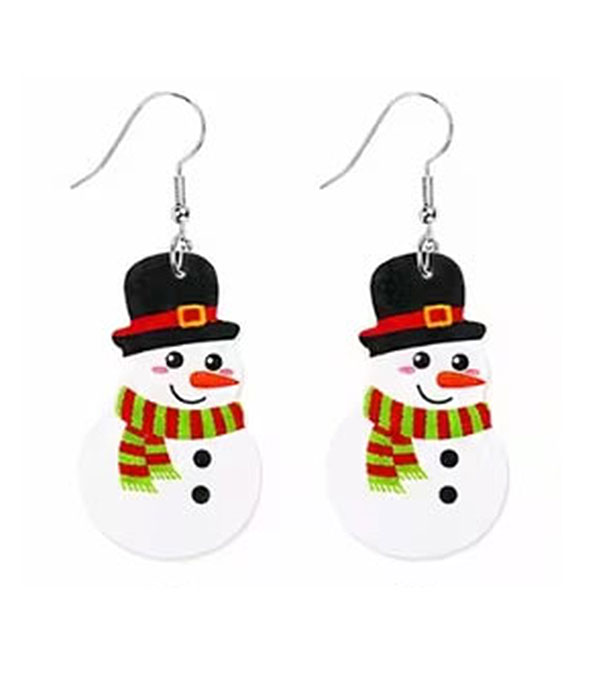 Christmas theme acrylic earring - snowman