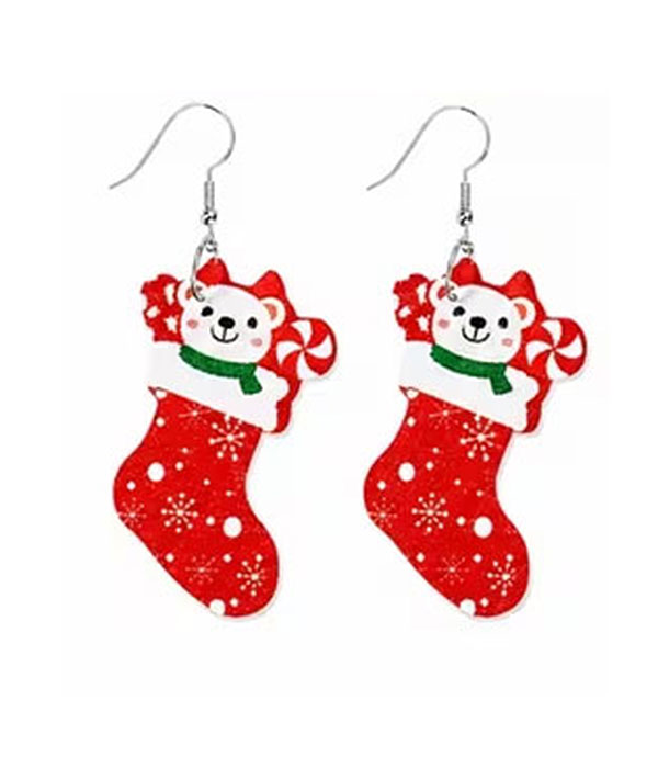 Christmas theme acrylic earring - socks