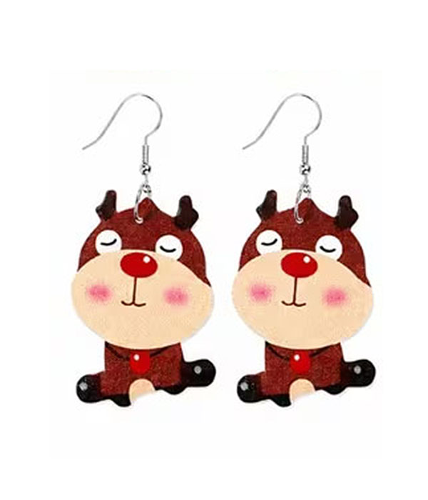Christmas theme acrylic earring - reindeer