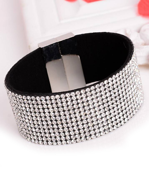 Crystal loom band magnetic buckle bracelet