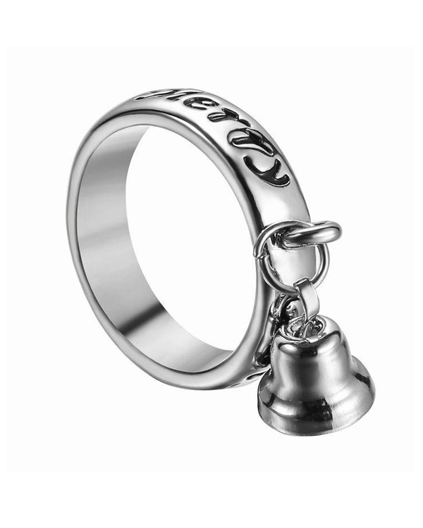 Merry christmas message and bell charm ring