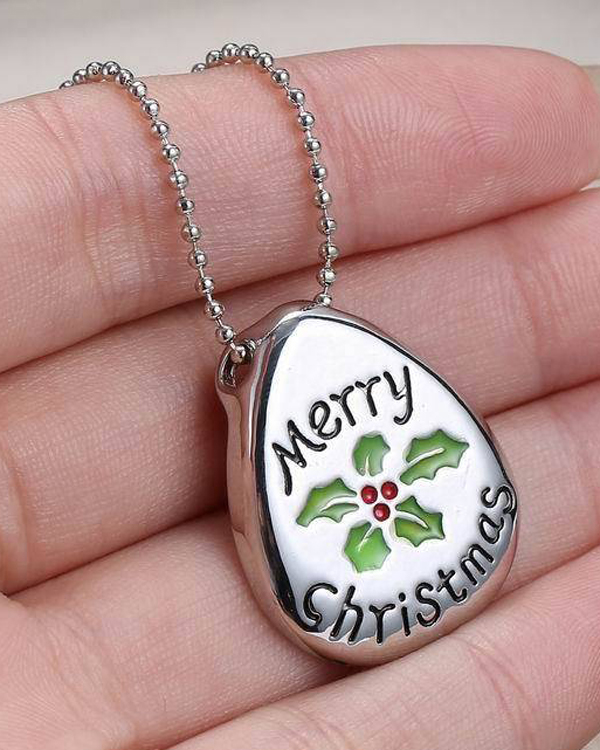 Merry christmas message pendant necklace