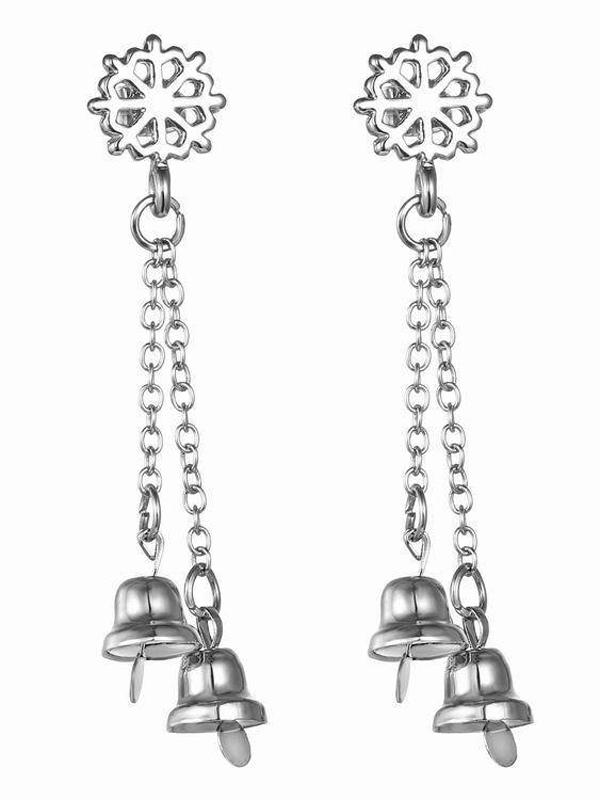 Christmas bells long drop earring