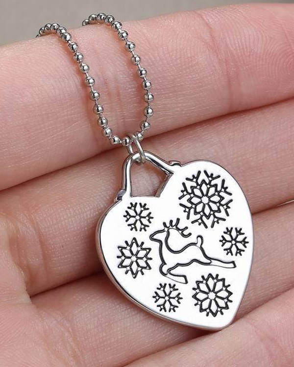 Merry christmas message pendant necklace- double side