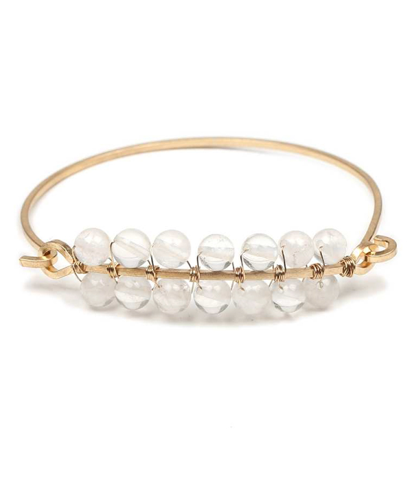 Fresh water pearl wire bangle bracelet