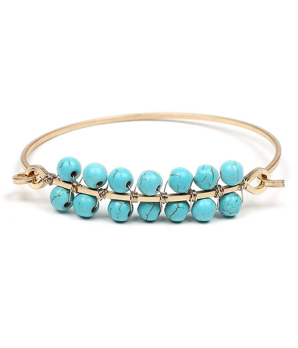 Turquoise wire bangle bracelet