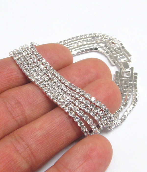 Multi layer rhinestone bracelet