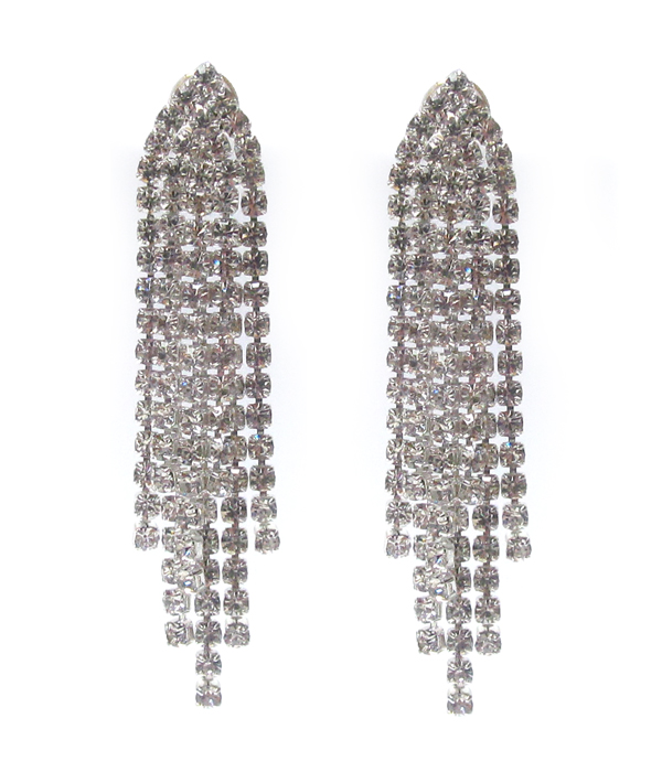 RHINESTONE MULTI LINE DROP EARRING