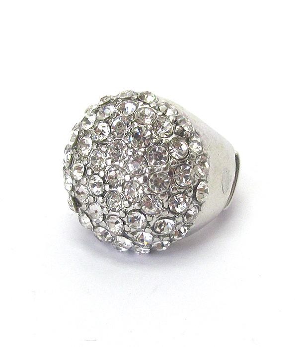 Multi crystal stretch cocktail ring