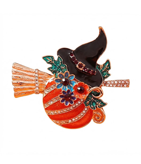 Halloween theme epoxy brooch - pumpkin